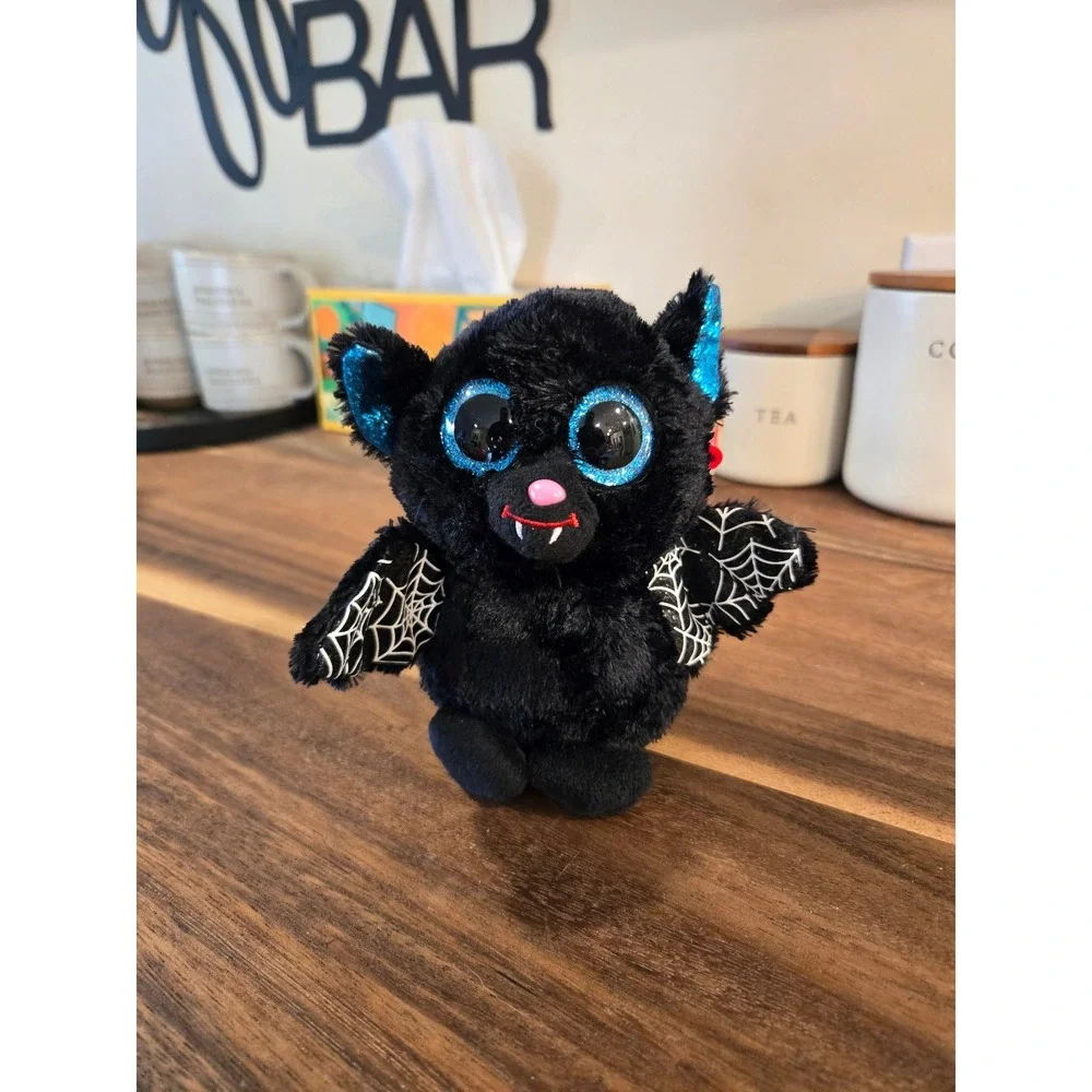 Ty Beanie Boos Batrick Black Bat Blue Glitter Eyes Halloween Plush 6 Inch NEW